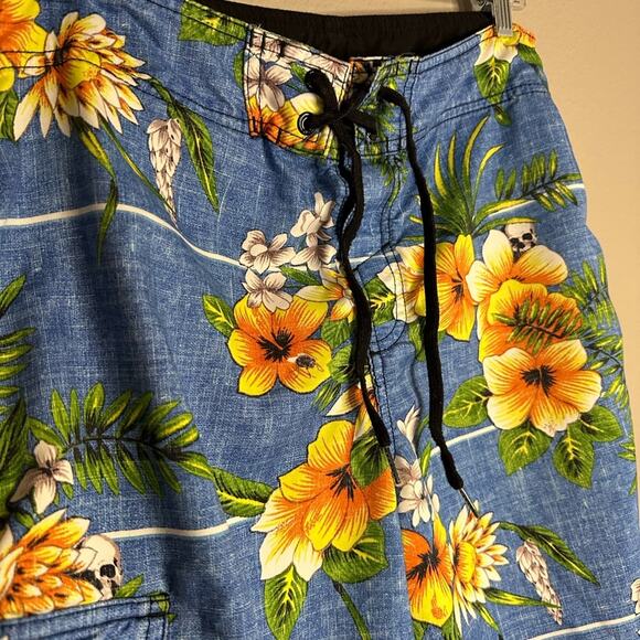 O’Neill Board Shorts Hawaiian Size 32 Floral Print Surfing Beachwear - Picture 3 of 7